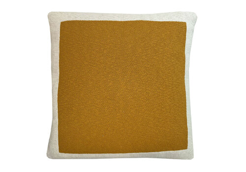 Solid knitted poster cushion sunset yellow