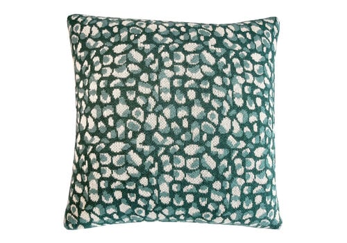 Primitive dot knitted cushion green