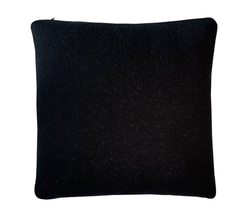 Floral victory knitted cushion black