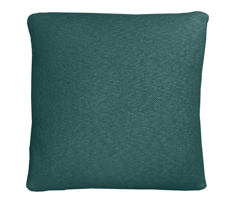 Floral victory knitted cushion green