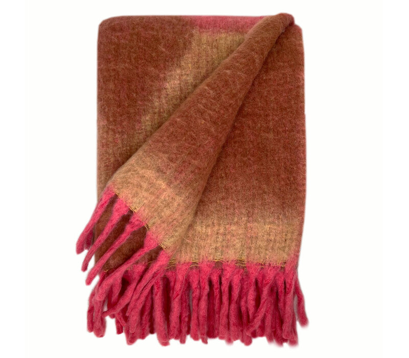 Zapotec soft pink recycled throw