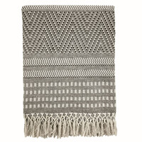 Native stripe cotton grey throw 135x220cm