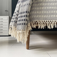 Native stripe cotton grey throw 135x220cm