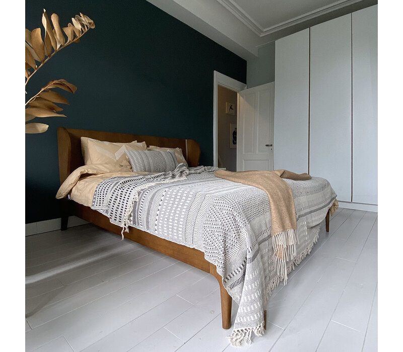 Native stripe cotton grey throw 135x220cm