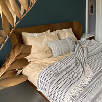 Native stripe cotton grey throw 135x220cm