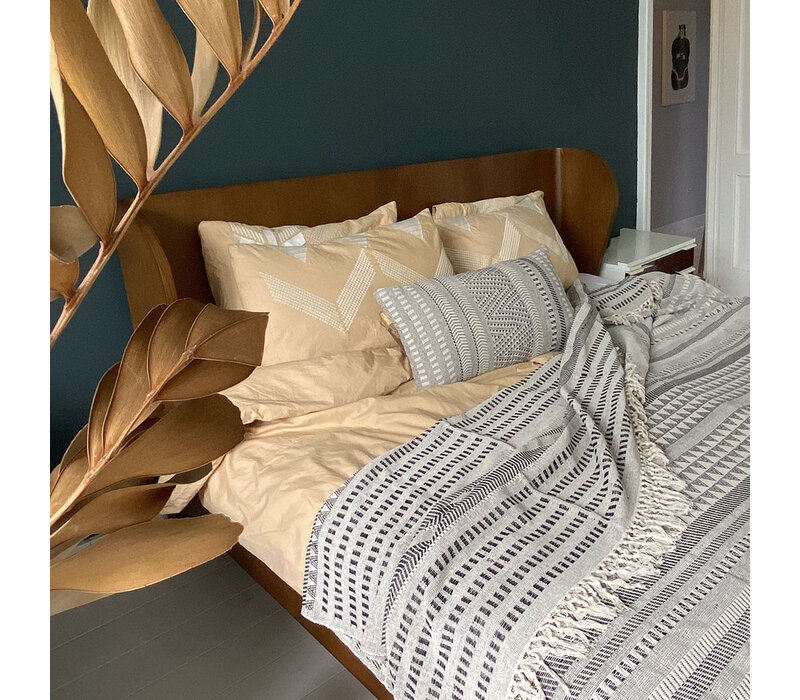 Native stripe cotton grey throw 135x220cm