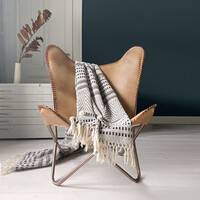 Native stripe cotton grey throw 135x220cm