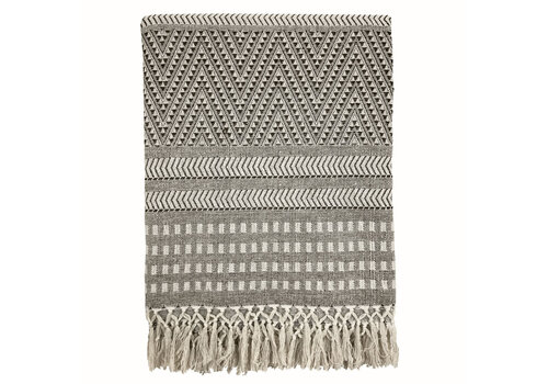 Native stripe cotton grey throw 220x270cm