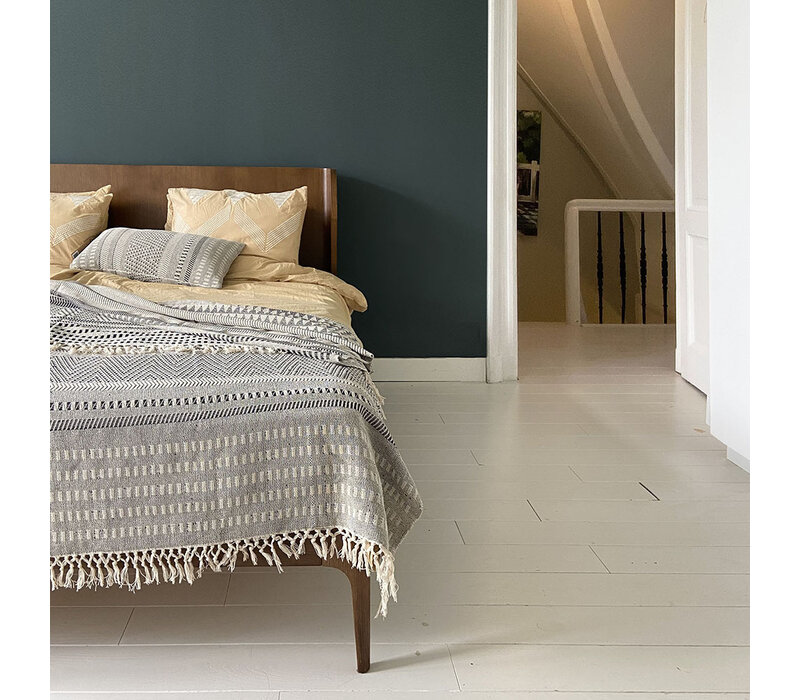 Native stripe cotton grey throw 220x270cm
