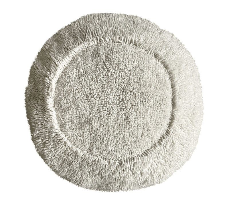 Eboya offwhite round poof large