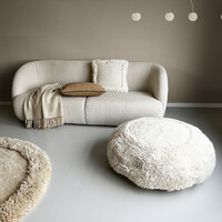 Eboya offwhite round poof large