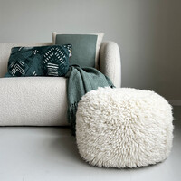 Eboya offwhite round pouf