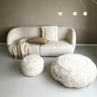 Eboya offwhite round pouf