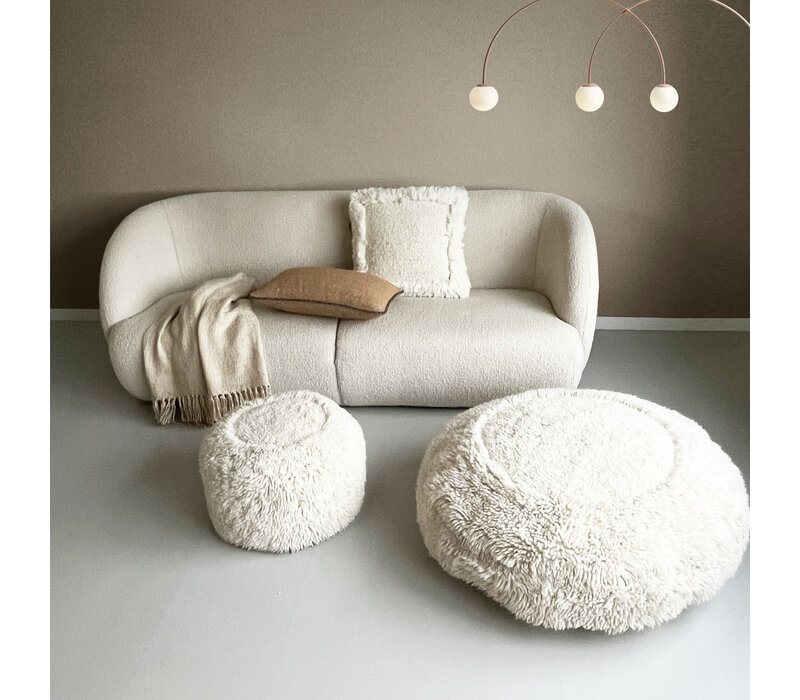 Eboya offwhite round pouf