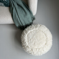 Eboya offwhite round pouf