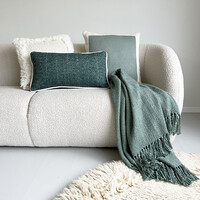 Solid knitted poster cushion sage green