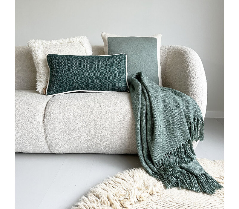 Solid knitted poster cushion sage green