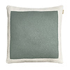 Solid knitted poster cushion sage green