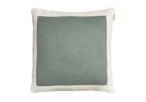 Solid knitted poster cushion sage green