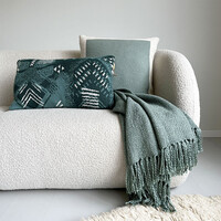 Solid knitted poster cushion sage green