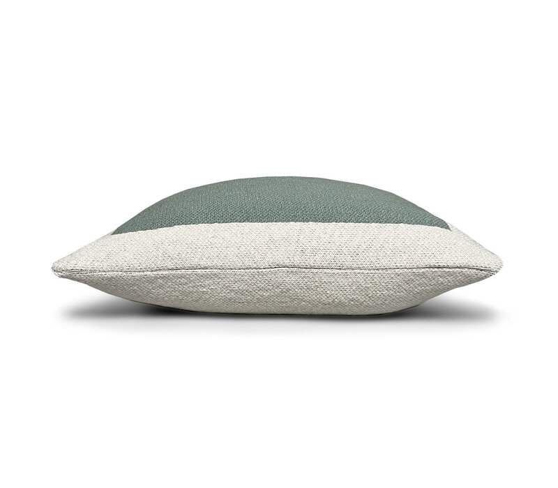 Solid knitted poster cushion sage green