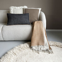 Solid knitted poster cushion rustic beige