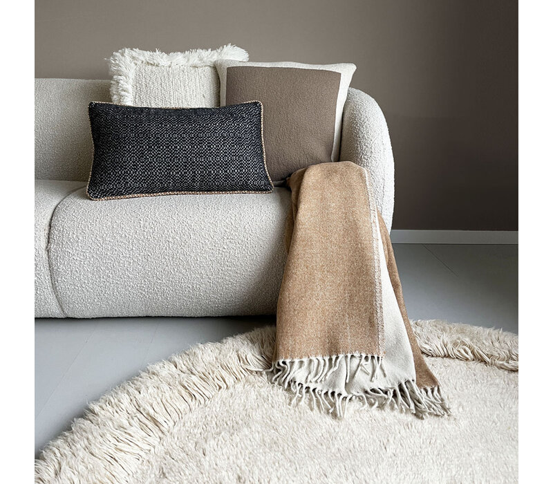 Solid knitted poster cushion rustic beige