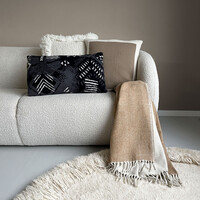 Solid knitted poster cushion rustic beige
