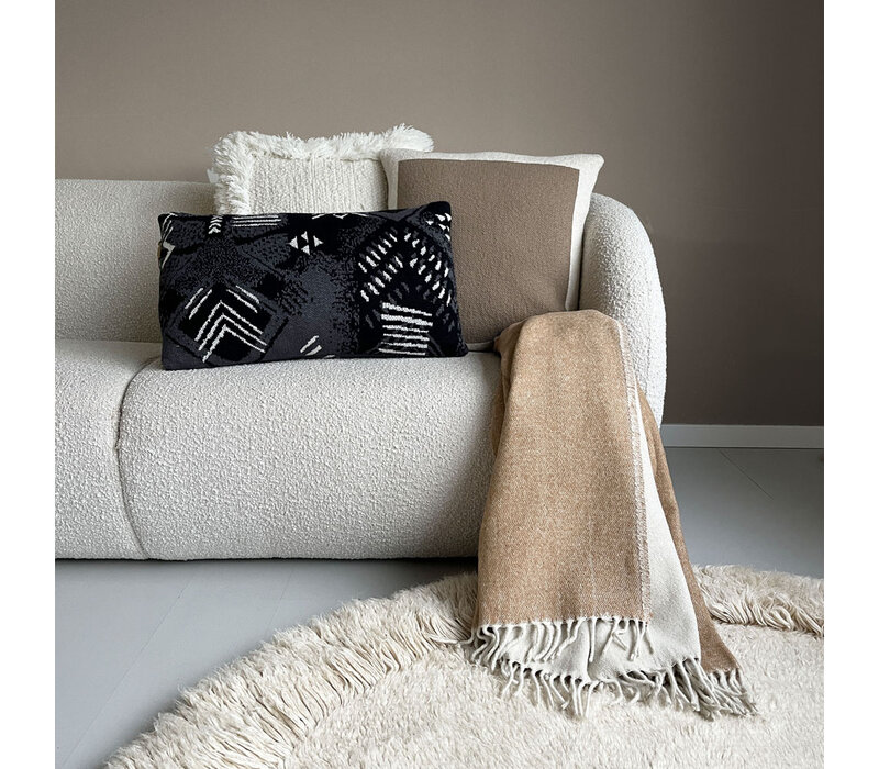 Solid knitted poster cushion rustic beige