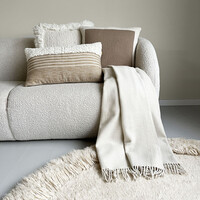 Solid knitted poster cushion rustic beige