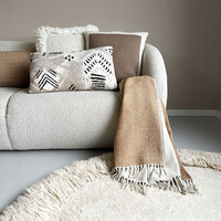 Solid knitted poster cushion rustic beige