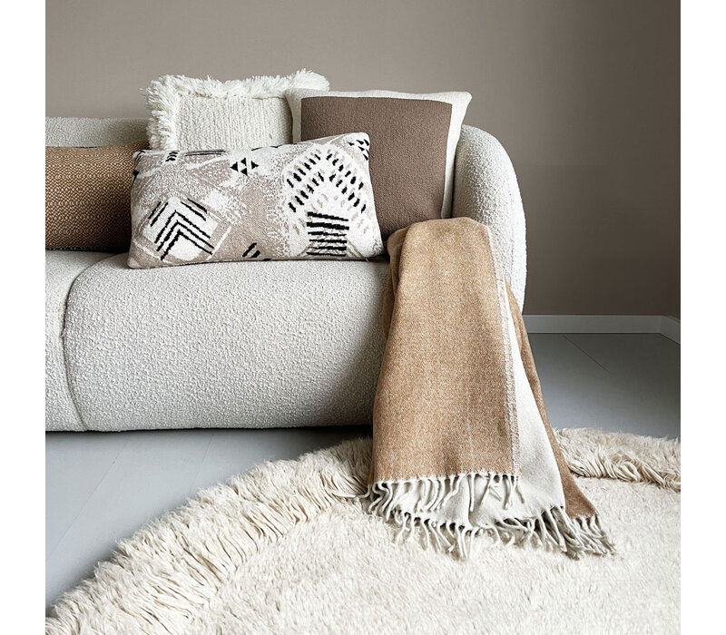 Solid knitted poster cushion rustic beige