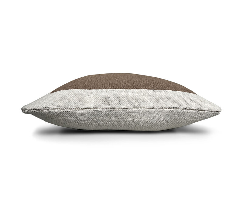 Solid knitted poster cushion rustic beige