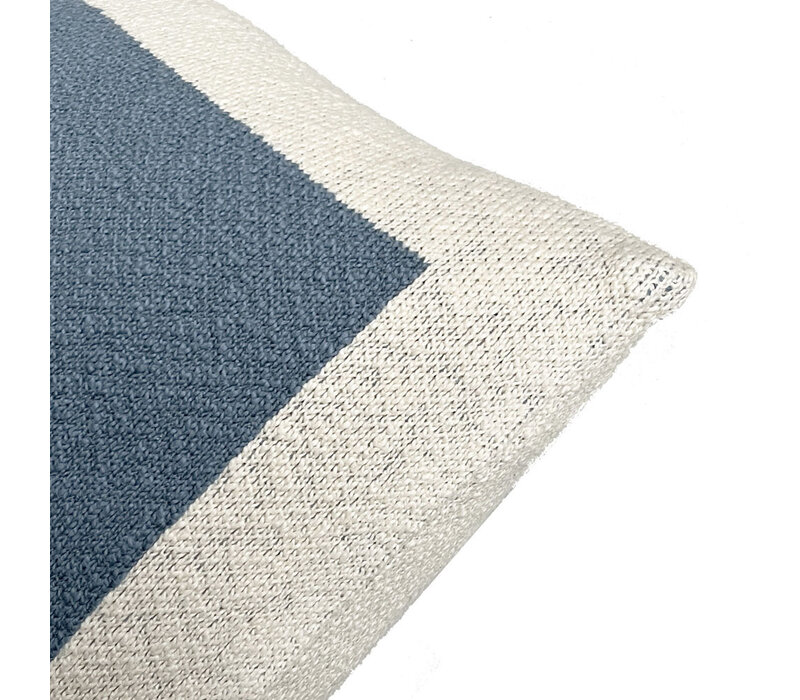 Solid knitted poster cushion fog blue