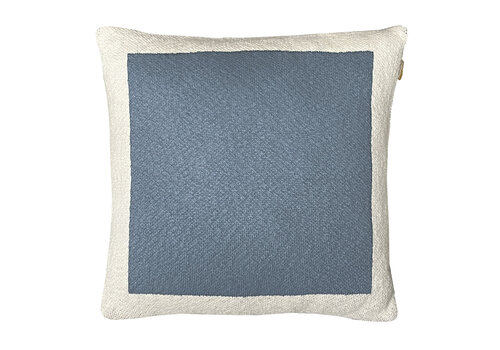 Solid knitted poster cushion fog blue
