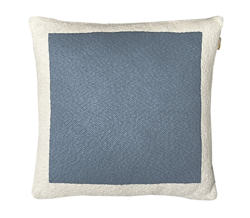 Solid knitted poster cushion fog blue