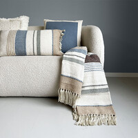 Solid knitted poster cushion fog blue