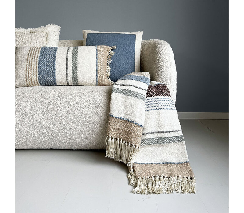 Solid knitted poster cushion fog blue