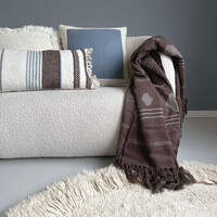 Solid knitted poster cushion fog blue