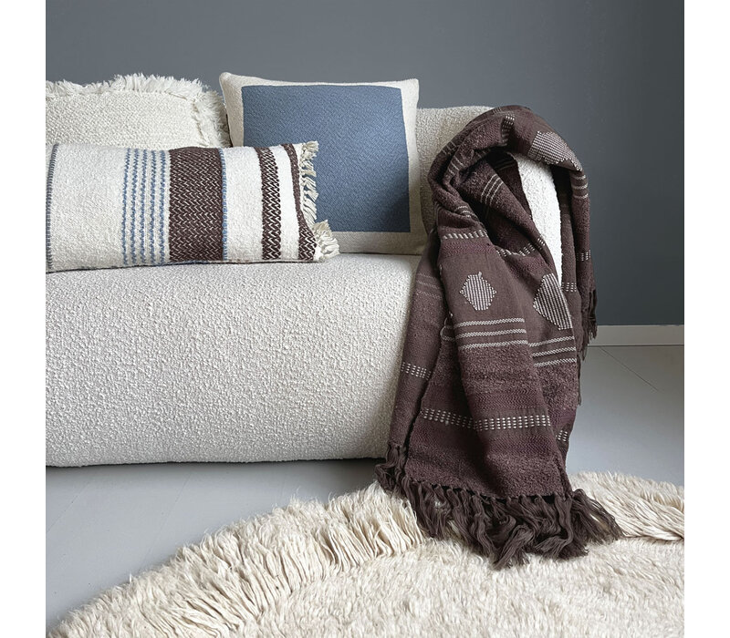 Solid knitted poster cushion fog blue