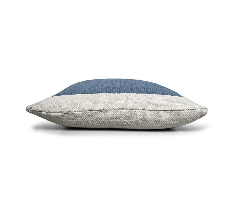 Solid knitted poster cushion fog blue