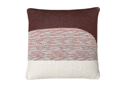 Sunset knitted cushion rusty brown