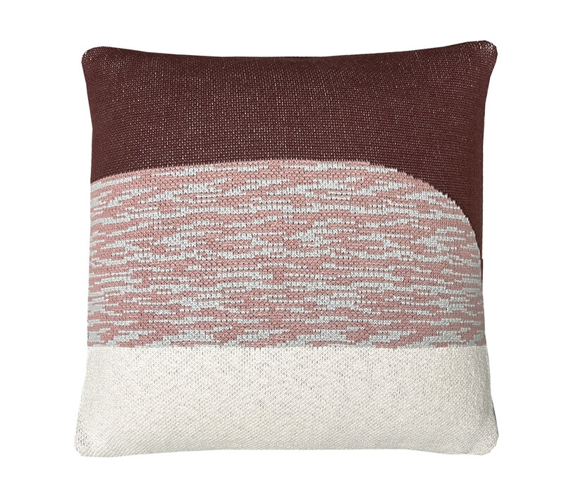 Sunset knitted cushion rusty brown