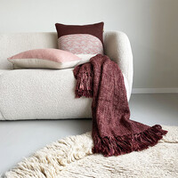 Sunset knitted cushion rusty brown