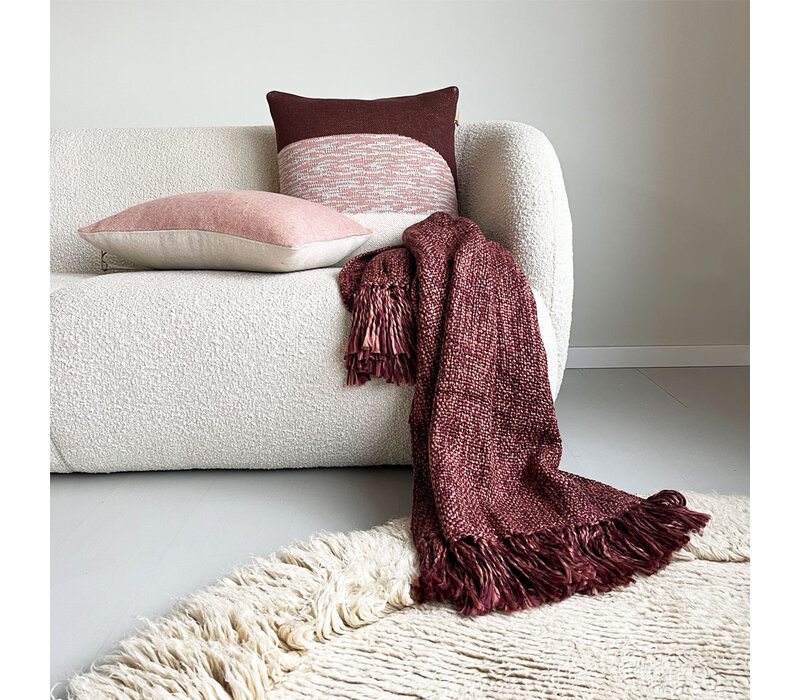 Sunset knitted cushion rusty brown
