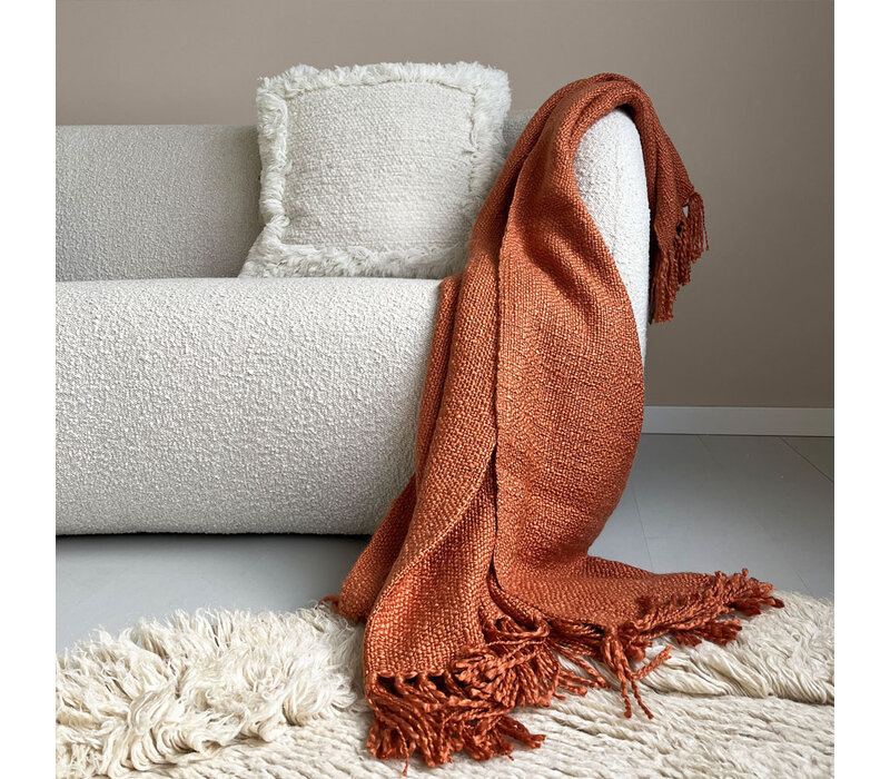 Spicy orange solid throw
