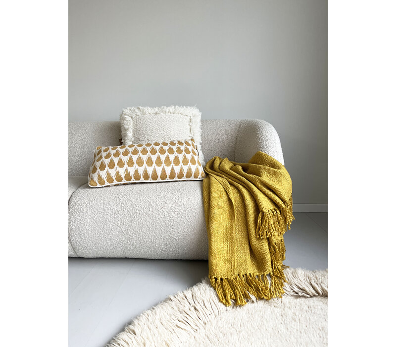 Botanic mini knitted cushion gold (NEW)
