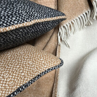 Beige structure recycled wool rectangle cushion (NEW)