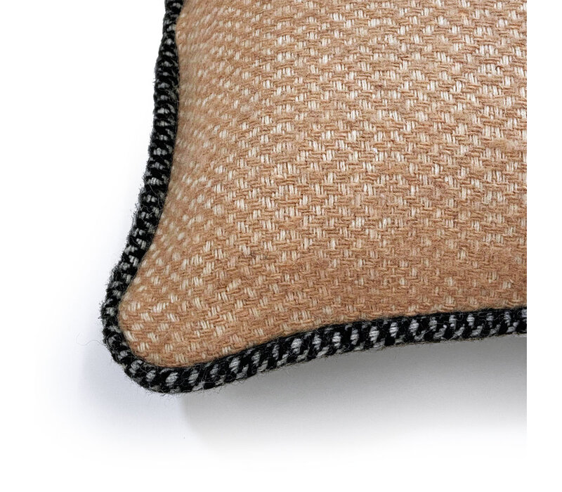 Beige structure recycled wool rectangle cushion (NEW)