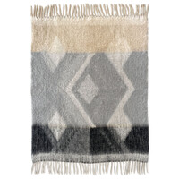 Zapotec soft grey recycled throw